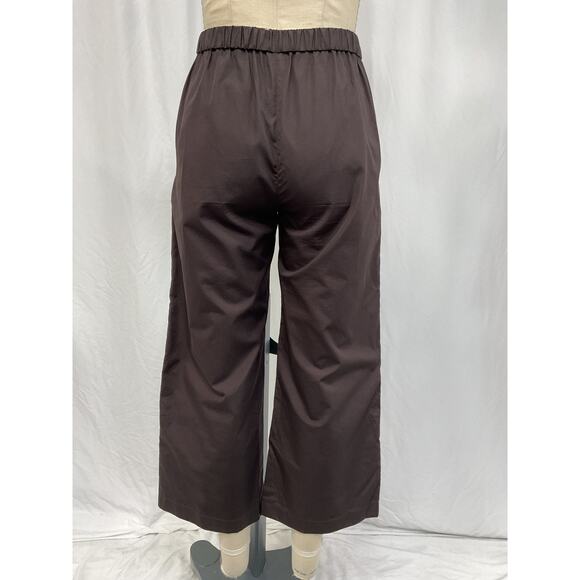 Aspesi Elastic-Waist Black Cotton Wide-Leg Trousers Size 2 - Picture 3 of 5